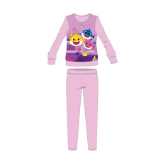 ExityKft. Baby Shark téli pamut gyerek pizsama - interlock pizsama - világosrózsaszín - 110