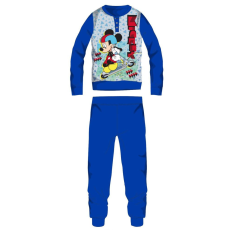 ExityKft. Disney Mickey egér téli vastag gyerek pizsama - pamut flanel pizsama - középkék - 98