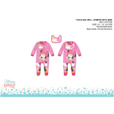 ExityKft. Disney Minnie egér baba rugdalózó előkével - rózsaszín-piros - 1-3 hónapos babának rugdalózó