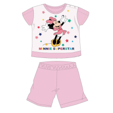 ExityKft. Disney Minnie egér nyári rövid ujjú baba pizsama - pamut jersey pizsama - Minnie Superstar felirattal - világosrózsaszín - 92