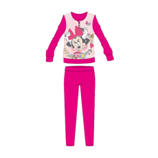 ExityKft. Disney Minnie egér téli pamut gyerek pizsama - interlock pizsama - virág mintával - pink - 116