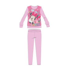 ExityKft. Disney Minnie egér téli pamut gyerek pizsama - interlock pizsama - virág mintával - világosrózsaszín - 98