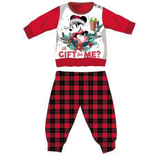 ExityKft. Disney Minnie egér téli vastag karácsonyi baba pizsama - pamut flanel pizsama - piros-fekete - 92