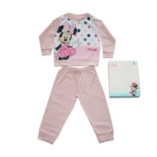 ExityKft. Hosszú vékony pamut baba pizsama - pöttyös Minnie egér - Jersey - világosrózsaszín - 80