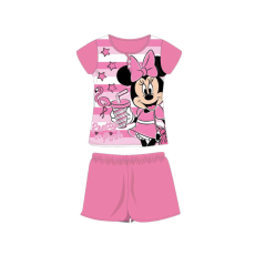 ExityKft. Nyári rövid ujjú gyerek pamut pizsama - Disney Minnie egér - csíkos - rózsaszín - 122