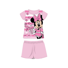 ExityKft. Nyári rövid ujjú gyerek pamut pizsama - Disney Minnie egér - csíkos - világosrózsaszín - 134