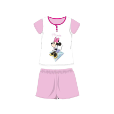 ExityKft. Nyári rövid ujjú gyerek pamut pizsama - Disney Minnie egér - Minnie felirattal - világosrózsaszín - 122