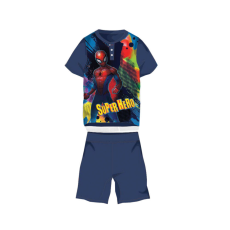 ExityKft. Nyári rövid ujjú gyerek pamut pizsama - Pókember - Super Hero felirattal - sötétkék - 98