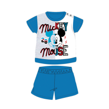 ExityKft. Nyári rövid ujjú pamut baba pizsama - Disney Mickey egér - középkék - 92 gyerek hálóing, pizsama