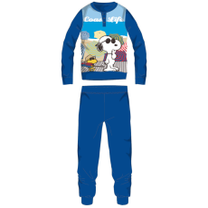 ExityKft. Snoopy hosszú vékony pamut gyerek pizsama - jersey pizsama - középkék - 104