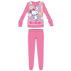 ExityKft. Snoopy hosszú vékony pamut gyerek pizsama - jersey pizsama - rózsaszín - 128
