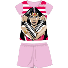 ExityKft. Wonder Woman nyári rövid ujjú gyerek pamut pizsama - jersey pizsama - világosrózsaszín - 122
