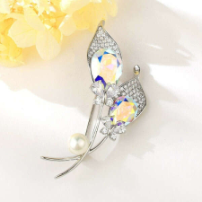 Exkluzív kála virág bross színjátszó Swarovski kristályokkal (0342.) bross