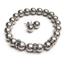 Exkluzív Swarovski kristály szett - karkötő-fülbevaló - Light Grey ékszer szett