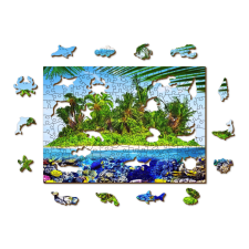  Exotikus sziget kincsei 2 az 1-ben fa kirakós puzzle puzzle, kirakós