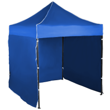 Expodom Gyorsan összecsukható sátor 2x2 m – acél, Kék, 3 oldalfal sátor