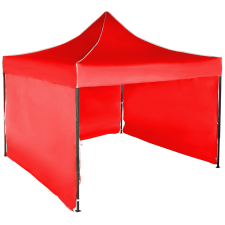 Expodom Gyorsan összecsukható sátor 3x3 m – acél, Piros, 3 oldalfal sátor