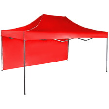 Expodom Gyorsan összecsukható sátor 3x4,5 m – acél, Piros, 1 oldalfal sátor