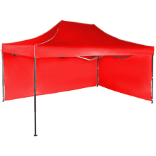 Expodom Gyorsan összecsukható sátor 3x4,5 m – acél, Piros, 2 oldalfal sátor