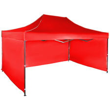 Expodom Gyorsan összecsukható sátor 3x4,5 m – acél, Piros, 3 oldalfal sátor