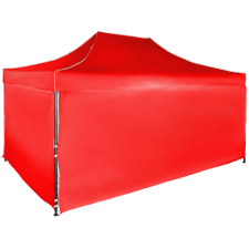 Expodom Gyorsan összecsukható sátor 3x4,5 m – acél, Piros, 4 oldalfal sátor