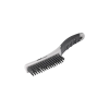 Extol Drótkefe hajlított, kétkomponensű TPR+műanyag nyél; 4 soros, 28mm szálhossz, acél, hossz: 25cm, fejméret: 27×125mm