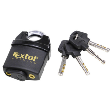 EXTOL PREMIUM biztonsági lakat, levágás elleni védelemmel, festett, vízálló, 4db kulcs; 50mm (8857750) lakat