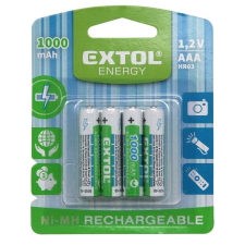 Extol Set 4 baterii reincarcabile AAA HR03 Extol, 1.2V, 1000mAh, NiMh kreatív és készségfejlesztő