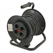 Extol villamos hosszabbító, dobra tekerve, 40m kábel, 4 db aljzat, 250V-10A; max: 2300W/920W, (1,0mm2) Extol hosszabbító, elosztó