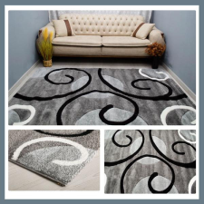  Eylül Fekete-Szürke Nonfiguratív 160x220 Szőnyeg 01200D-SIYAH-GRI-160220 lakástextília