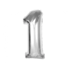  Ezüst 1-es Silver szám fólia lufi 92 cm