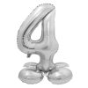  Ezüst 4-es Silver szám fólia lufi talppal 72 cm