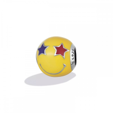 Ezüst charm, csillagszemű smiley egyéb ékszer