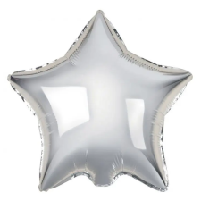  Ezüst csillag Silver fólia lufi 44 cm party kellék