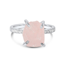  Ezüst darab rózsakvarc ezüst gyűrű 8 gyűrű