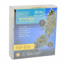  Ezüst drótkábeles korbács 60 LED-es elemes (elem nélkül) meleg dekorációs kellék