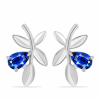 Ezüst Fülbevaló Ausztrál Kék Zafírral, Y60937