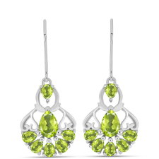  Ezüst Fülbevaló Changbai Peridottal, Y66345 fülbevaló