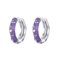  Ezüst fülbevaló, lila fülbevaló