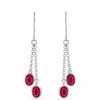  Ezüst Fülbevaló Madagaszkári Rubinnal és Fehér Gyémánttal, Y58495