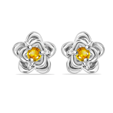  Ezüst Fülbevaló Rio Golden Citrinnel, Y64389 fülbevaló