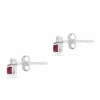  Ezüst Fülbevaló Thai Rubinnal és Fehér Cirkónnal, TGJ0186