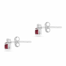  Ezüst Fülbevaló Thai Rubinnal és Fehér Cirkónnal, TGJ0186 fülbevaló