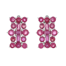 Ezüst Fülbevaló Thai Rubinnal, PCY10963 fülbevaló