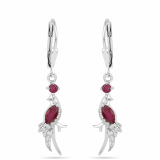  Ezüst Fülbevaló Thai Rubinnal, TGJ0210 fülbevaló