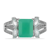  Ezüst Gyűrű Brazil Smaragddal és Fehér Topázzal, Y54445/59