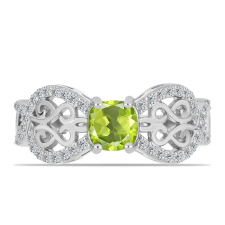  Ezüst Gyűrű Changbai Peridottal és Fehér Topázzal, Y61094/57 gyűrű