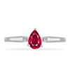  Ezüst Gyűrű Madagaszkári Rubinnal és Fehér Gyémánttal, Y58623/54