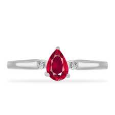  Ezüst Gyűrű Madagaszkári Rubinnal és Fehér Gyémánttal, Y58623/54 gyűrű