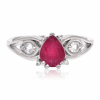  Ezüst Gyűrű Madagaszkári Rubinnal és Fehér Topázzal, XMP023/54